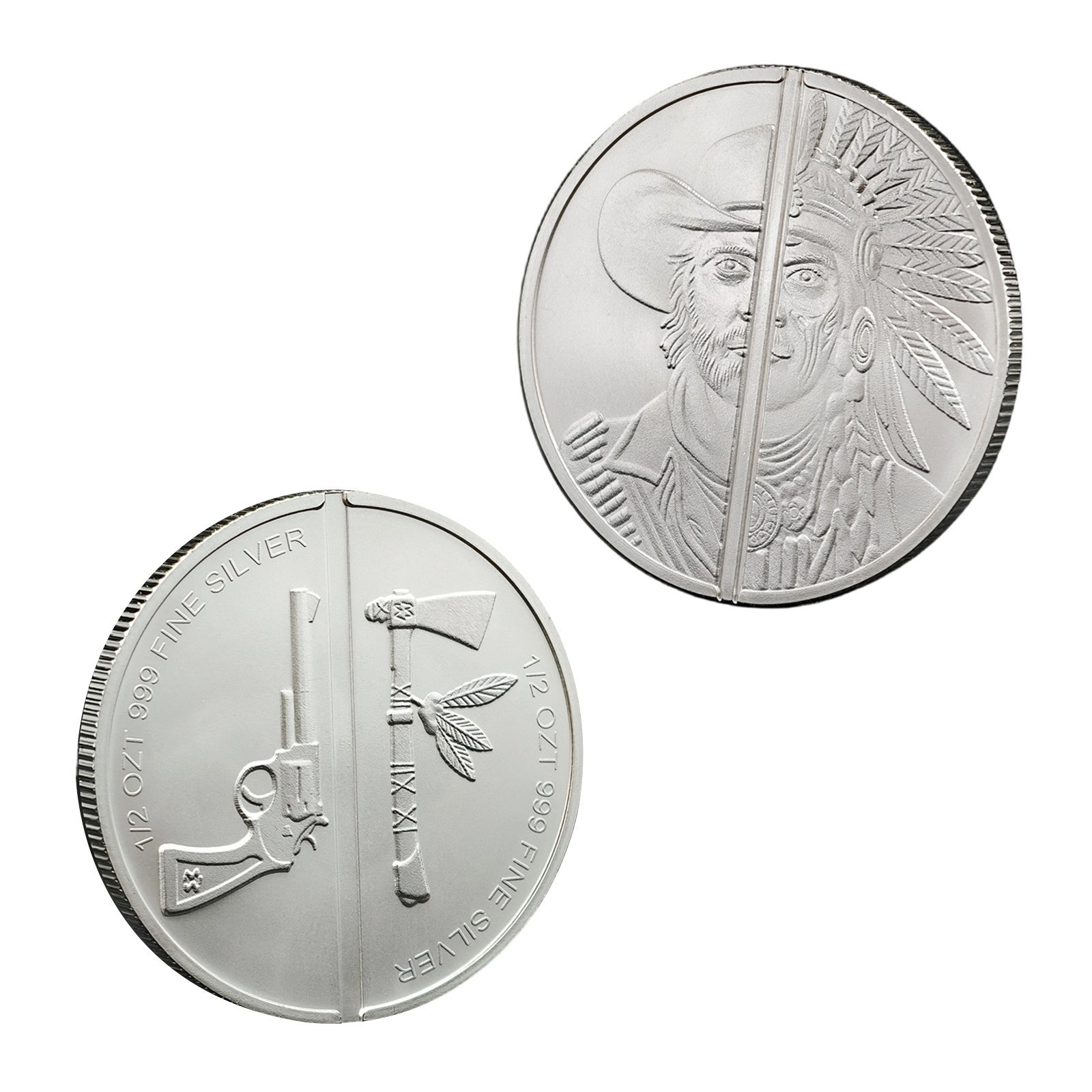 Silver Western Warrior Divisible Round 1/2 OZT 0.999 FINE SILVER