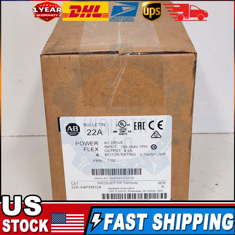 SEALED IN BOX! ALLEN-BRADLEY POWERFLEX 4 0.75KW 1.0HP AC DRIVE 22A-A4P5N104