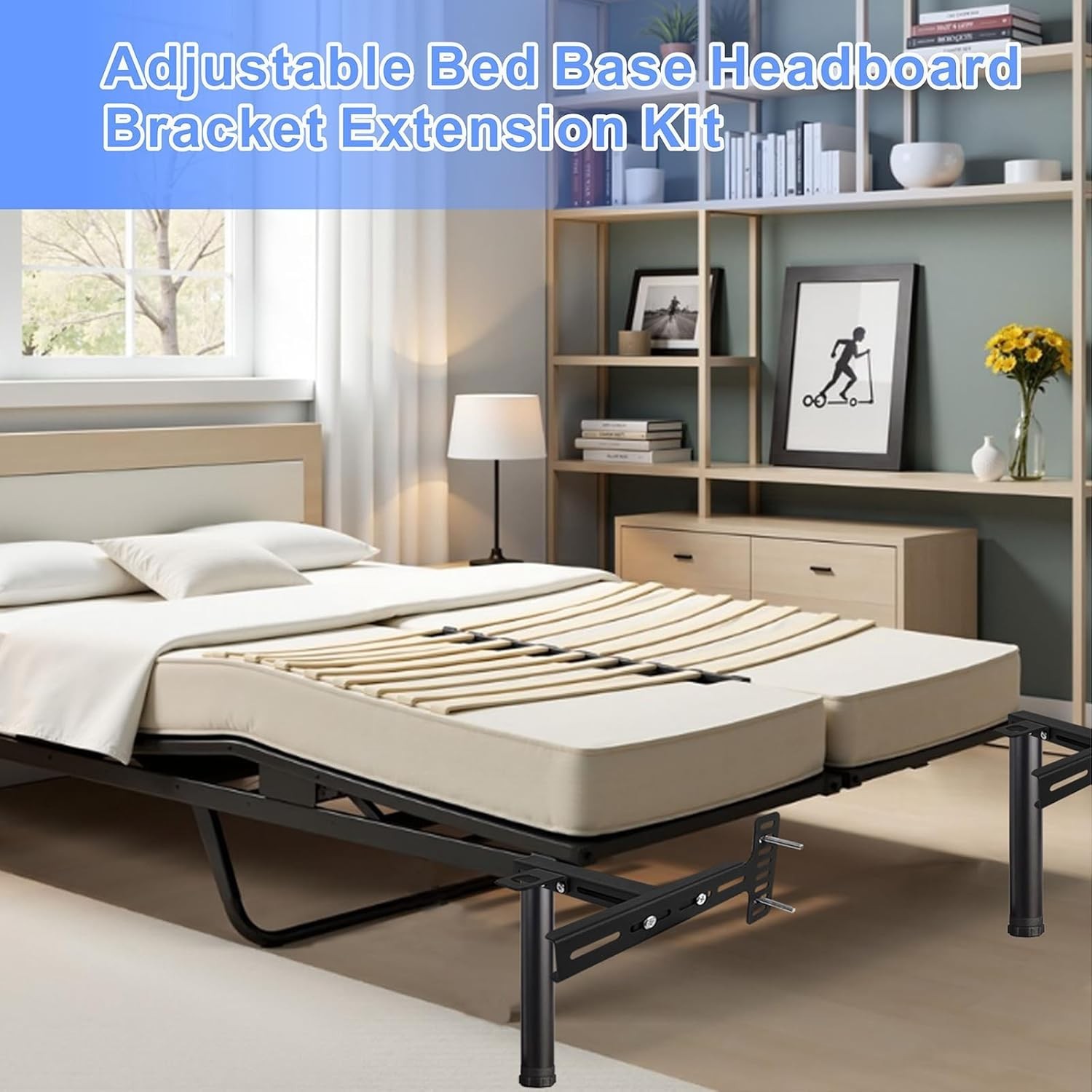 Adjustable Headboard Brackets,Universal Headboard Bracket Kit Metal Bed Frame