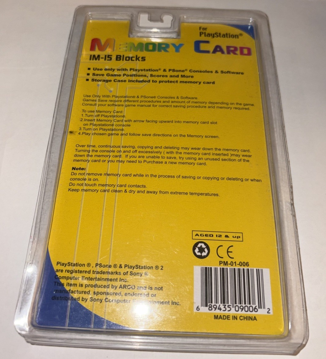 NEW Argo 1 Mega Memory Card For PlayStation With Gameboy Keychain