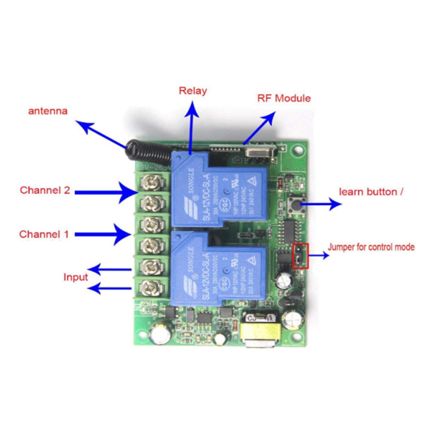 HighPower AC 110V/220V Wireless Remote Switch 30A Current Controller Relay