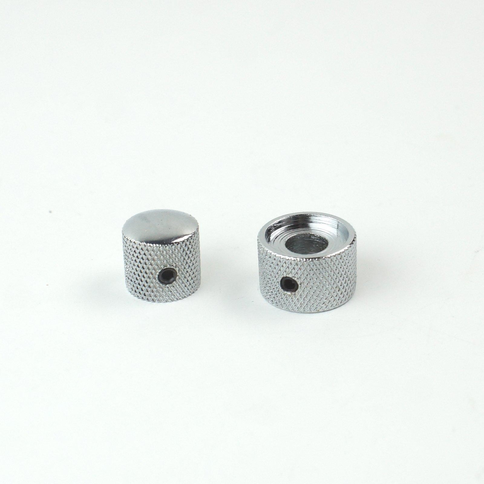 Set Dual Concentric Stacked Control Knobs for Electric Guitar or Bass, Chrome