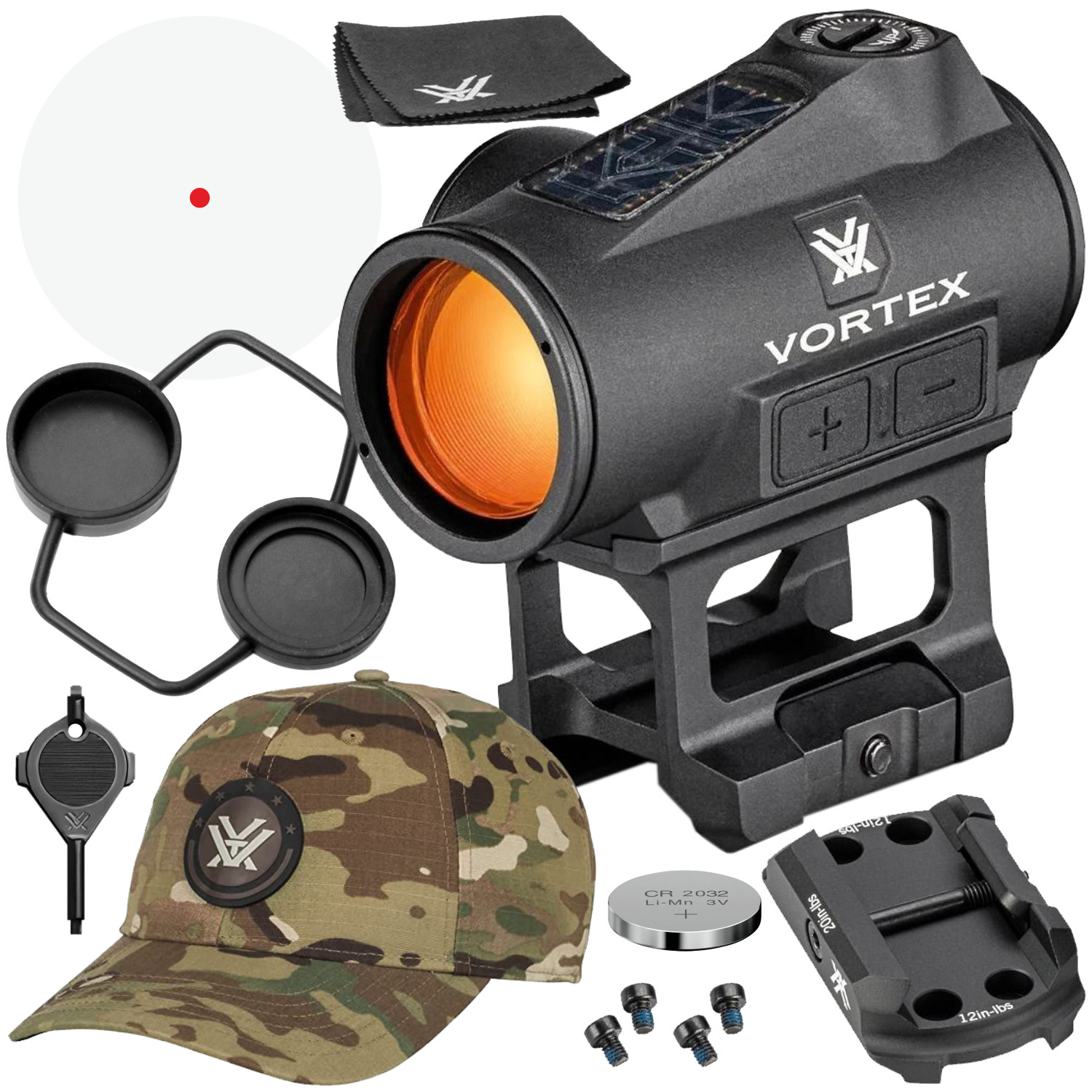 Vortex Optics Crossfire II 2 MOA Solar Red Dot Black CF2-RD2-SLR with Camo Cap
