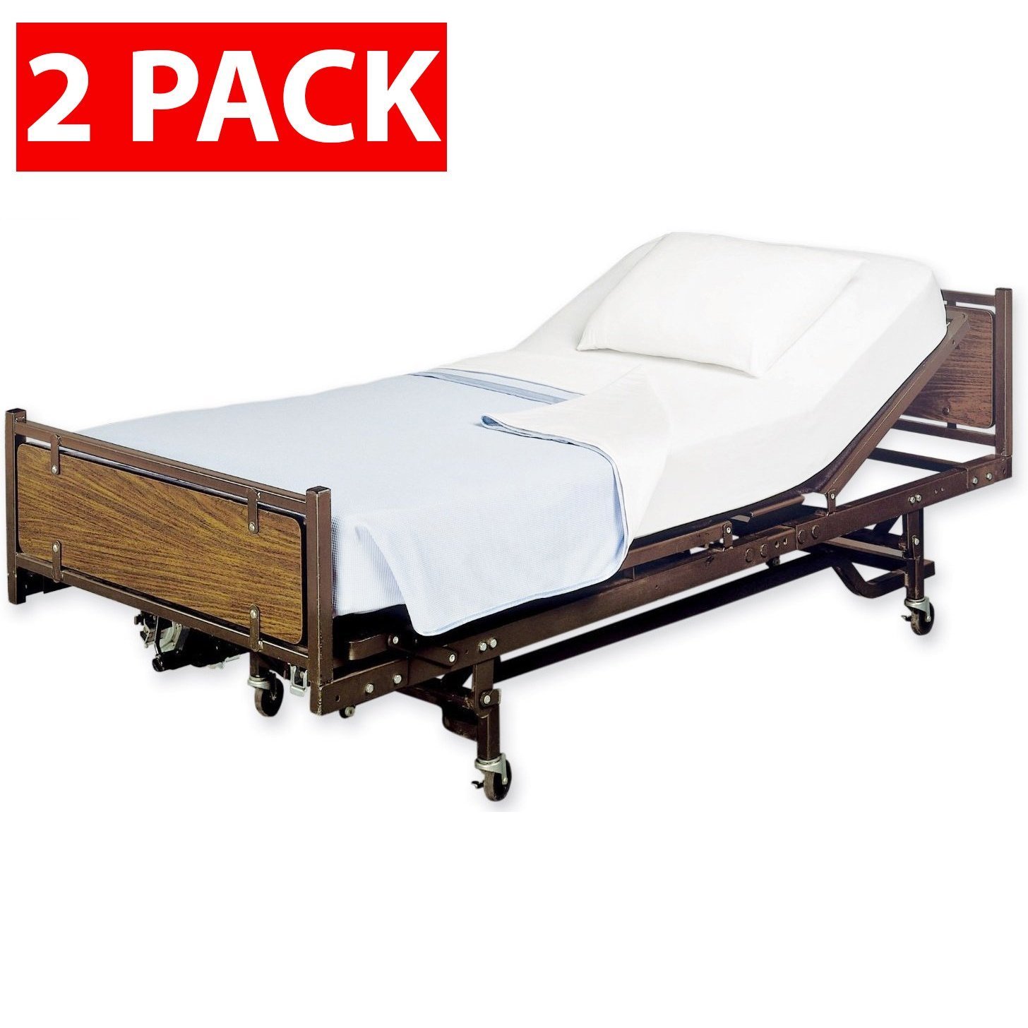 2 PACK - Fitted Hospital Bed Sheets, Soft Knitted Jersey Knit Sheet, 36"x84"x16"