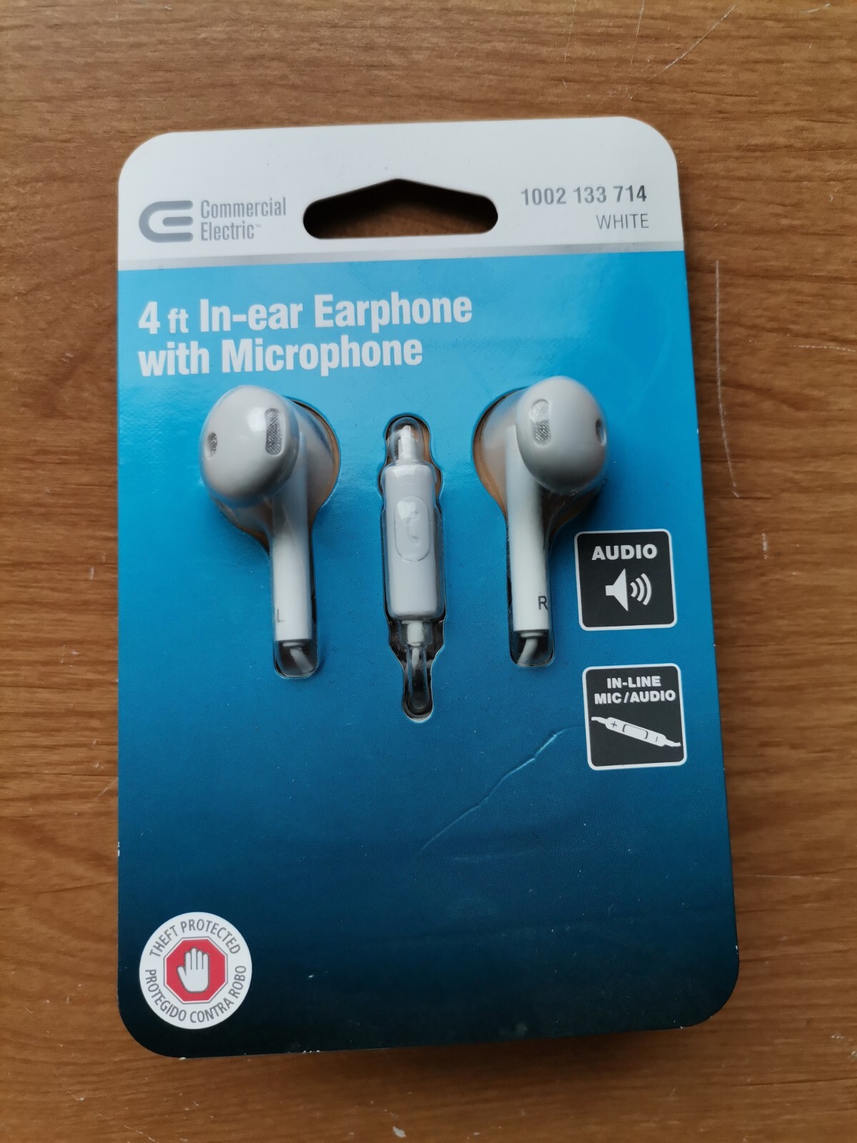 Commercial Electric 4 ft In Ear Earphone with Microphone 1002 133 714