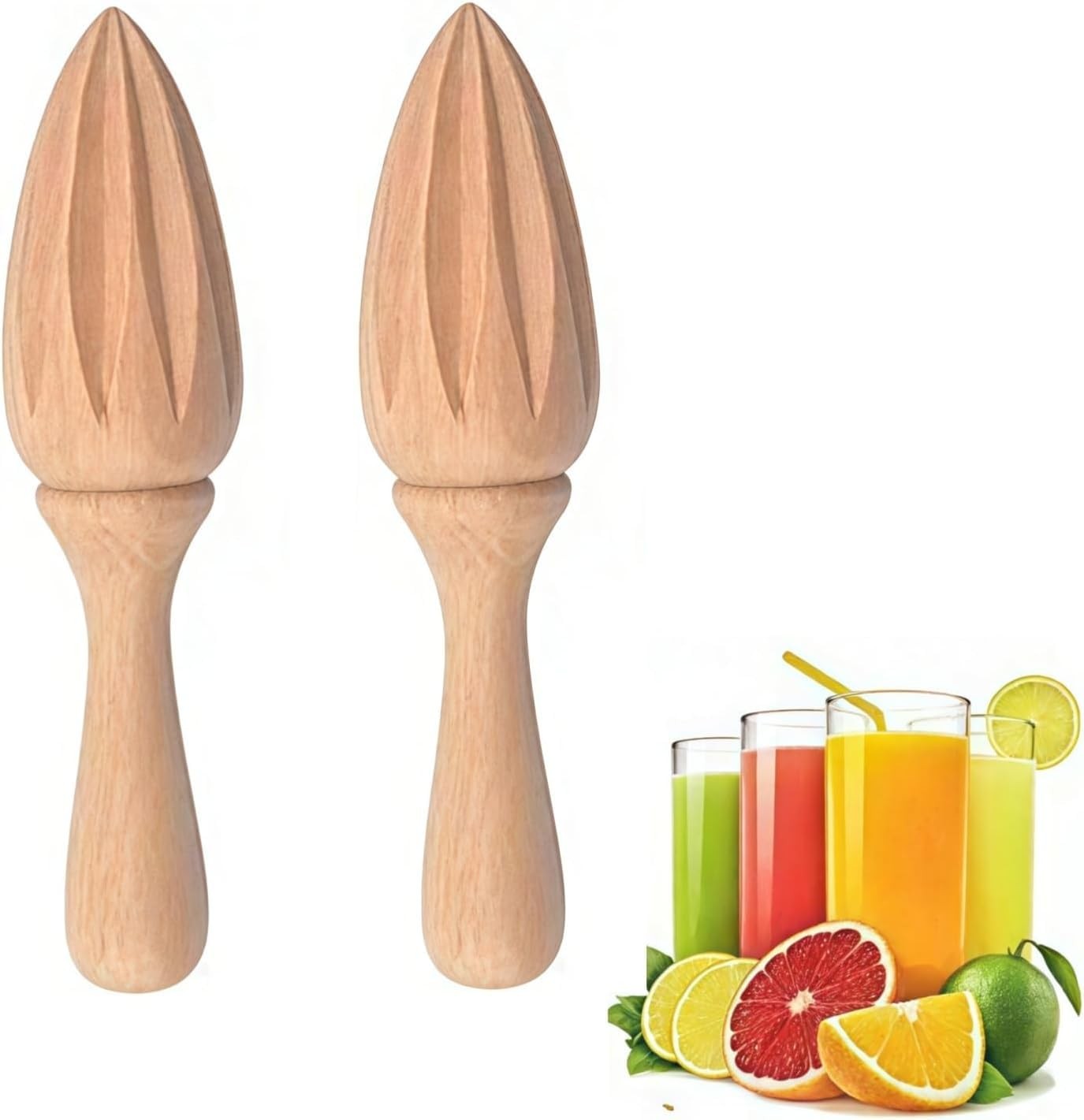 Wooden Citrus Juicer - Handheld Manual Lemon/Orange Reamer | Portable Fruit