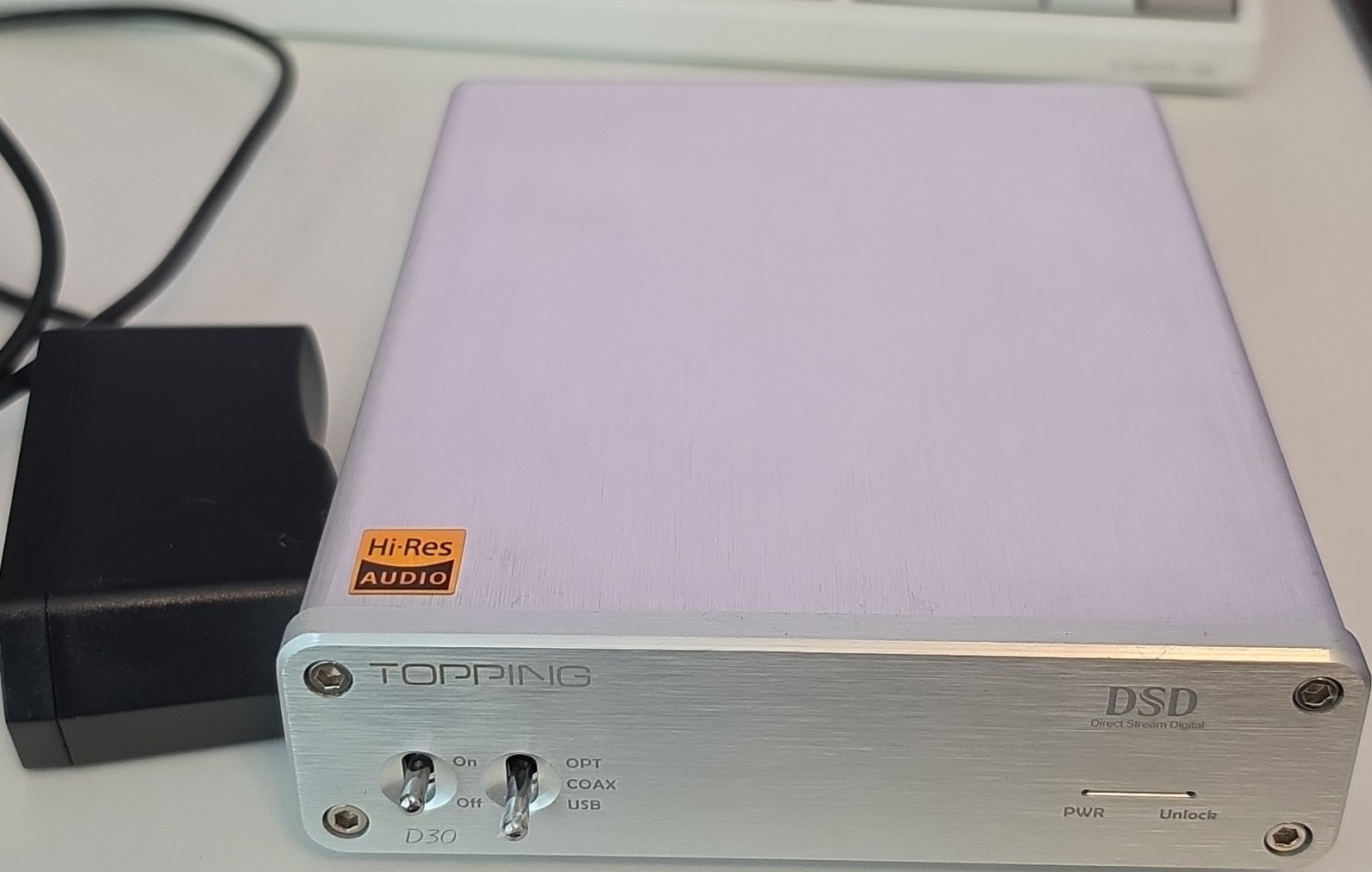 TOPPING D30 Hi-Res DSD USB DAC w/ Optical & Coax Inputs, Silver