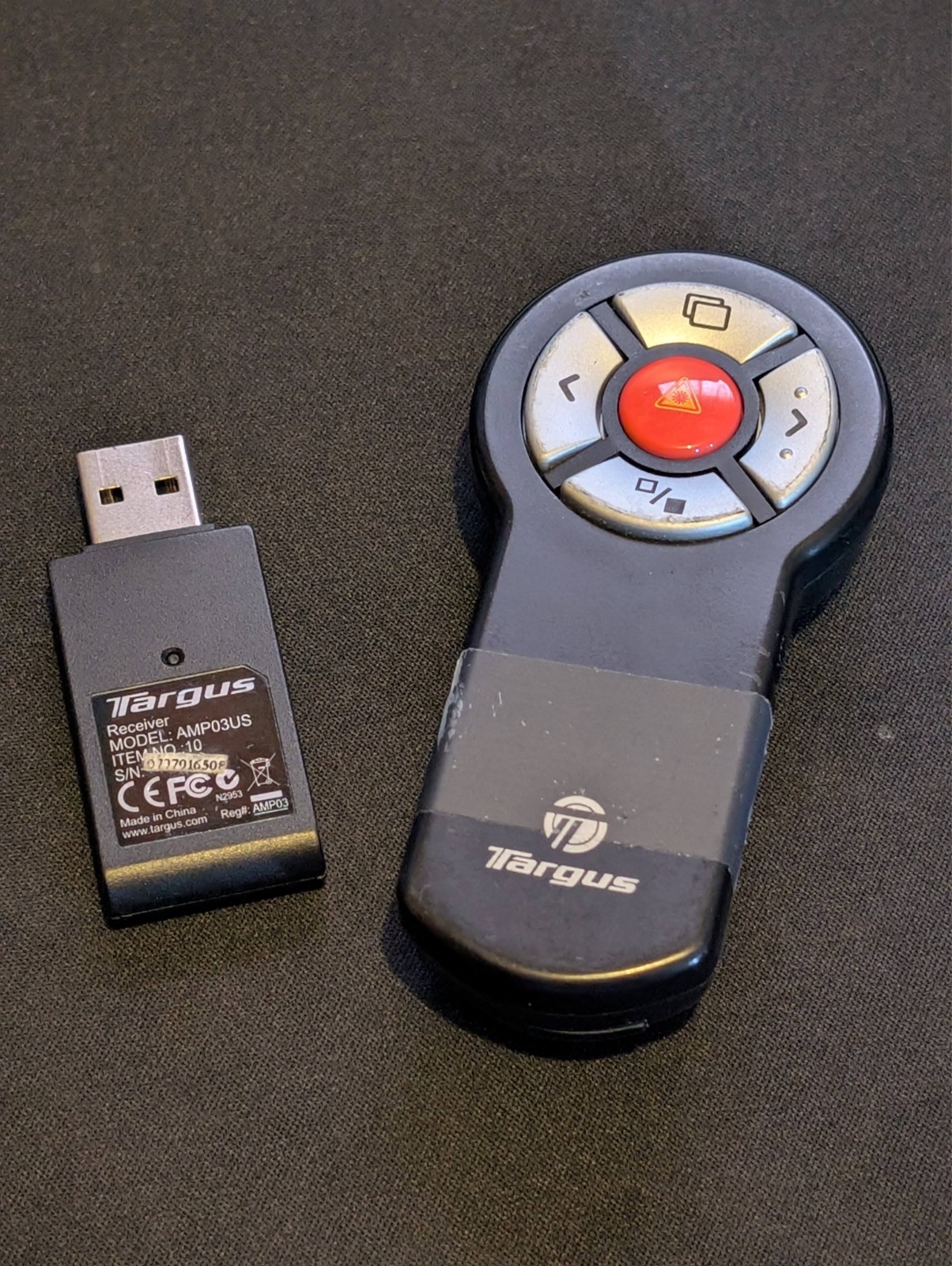 Targus Black Wireless Multimedia Presenter Remote with Laser Pointer AMP03US