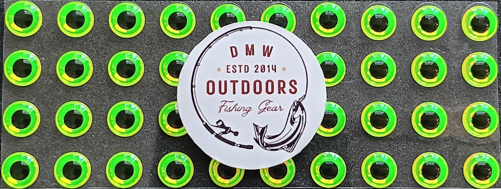 3D Fish Eyes-FLUORESCENT NEON LIME-6mm (1/4")-80/pk-Fly Tying-Lures-Jigs-Crafts