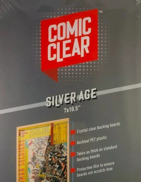 LOT: 3 SILVER AGE Comic Clear Rigid Plastic Backing Boards *SLIGHTLY USED*