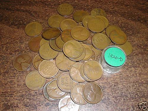 1920-D LINCOLN WHEAT CENT ROLL