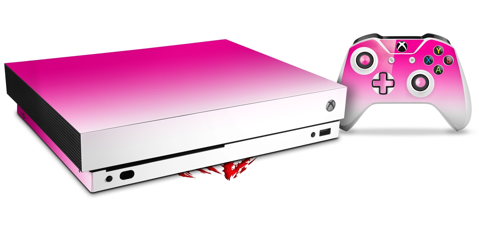 Skin Set for XBOX One X Smooth Fades White Hot Pink