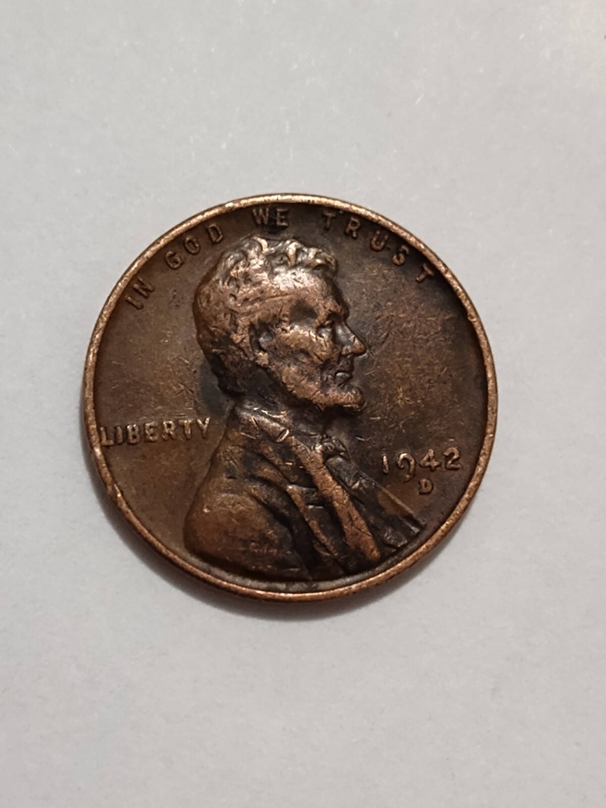 1942 d lincoln wheat cent penny