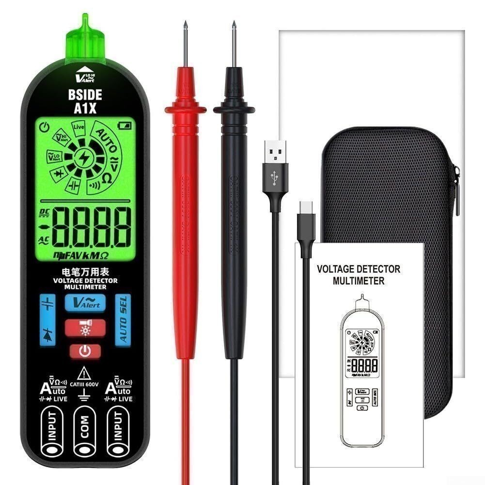 Digital Multimeter Tester Smart Rechargeable Voltmeter AC/DC Voltage Measurement