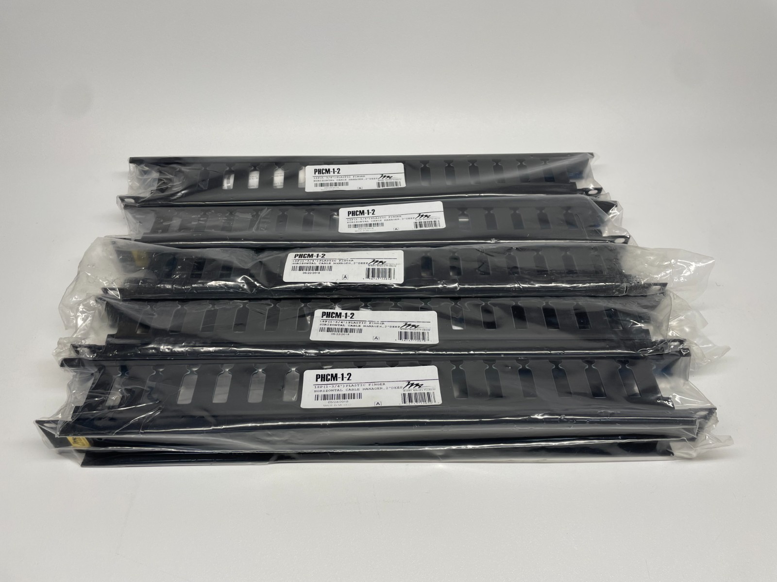 Middle Atlantic PHCM-1-2 Plastic Finger Horizontal Cable Manager 2" LOT OF 5