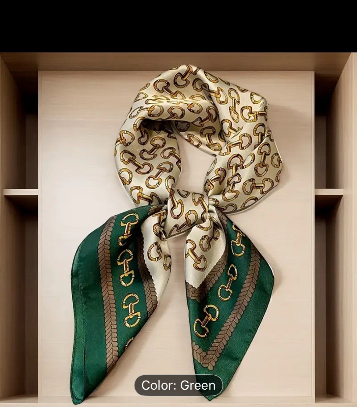 ￼Women’s Elegant Style Scarf With Golden Button Print. 70x70cm