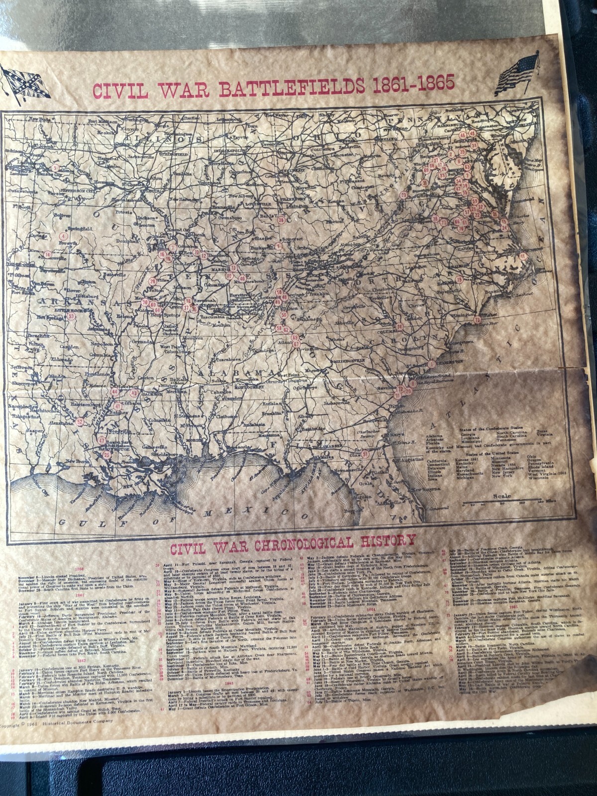 Reproduction Poster ofCIVIL WAR BATTLEFIELDS