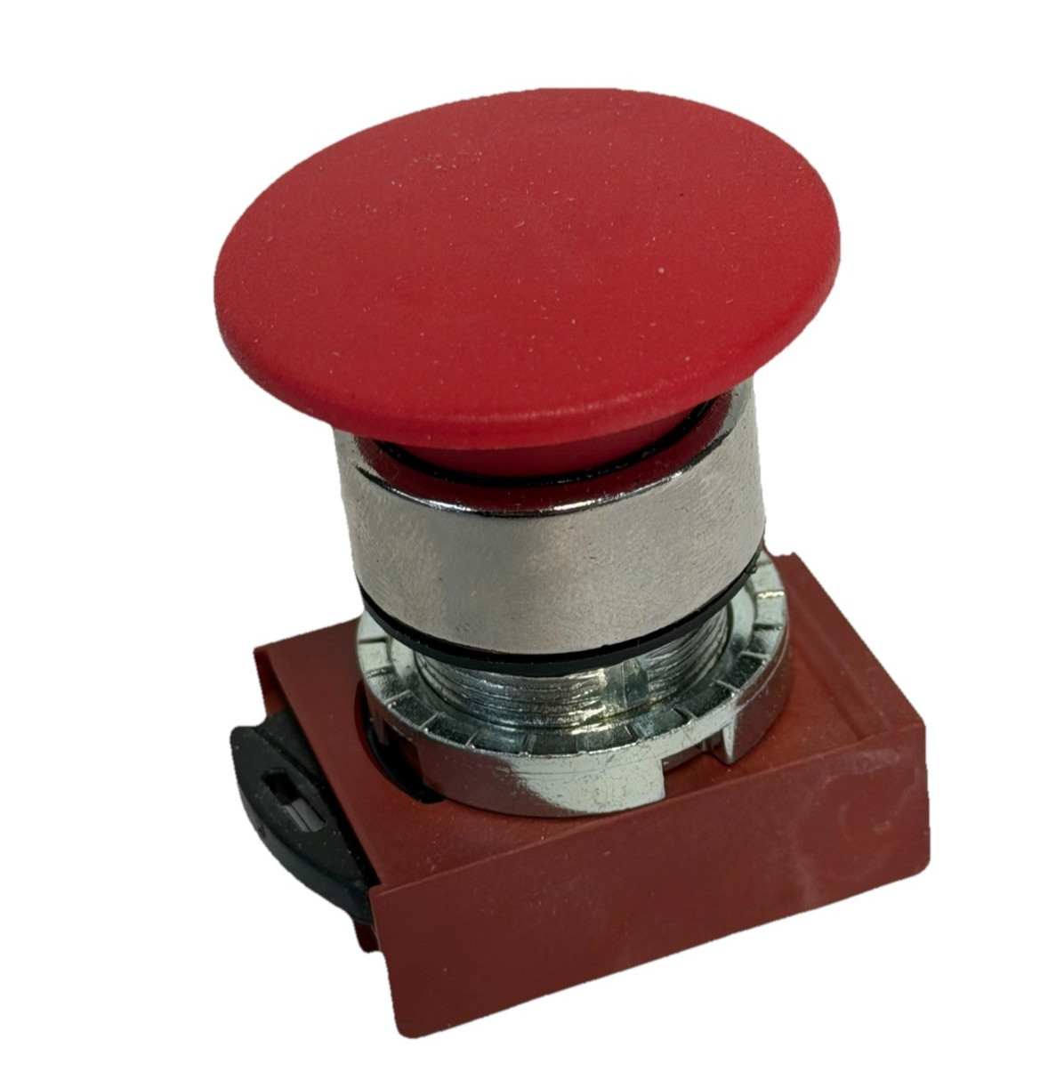 NIB GENERAL ELECTRIC P9CEM4RN PUSHBUTTON OPERATOR POLISHED CHROME RED MUSHROOM
