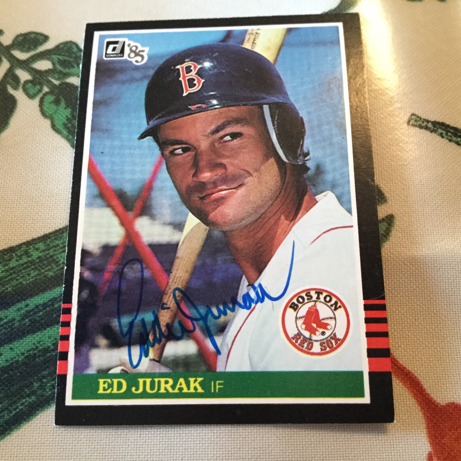 1985 DONRUSS ED JURAK  Signed Auto Baseball Card Boston Red Sox