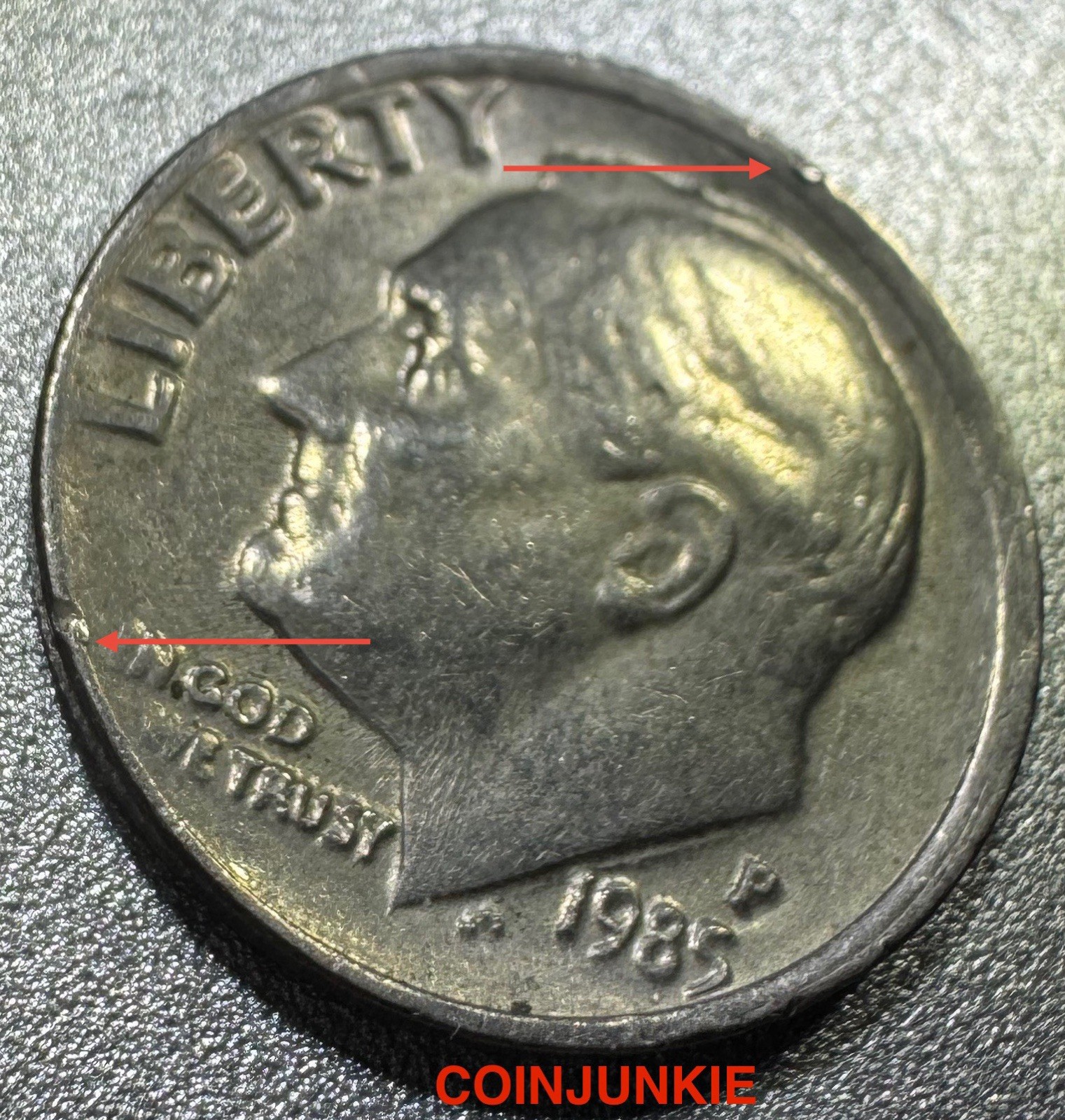 1985 P Roosevelt Dime-OOC-DDR