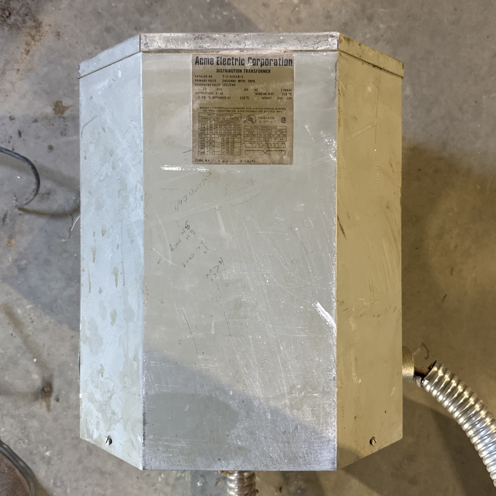 Acme Electric T-1-53518-3 Low Voltage Distribution Transformer