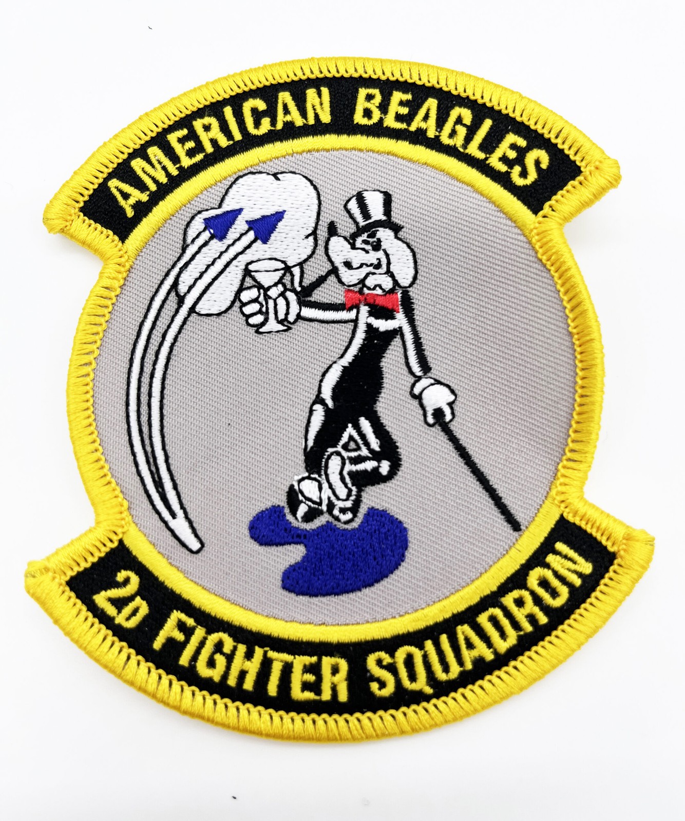2nd Fighter Squadron American Beagles Patch, Hook and Loop, 4 in