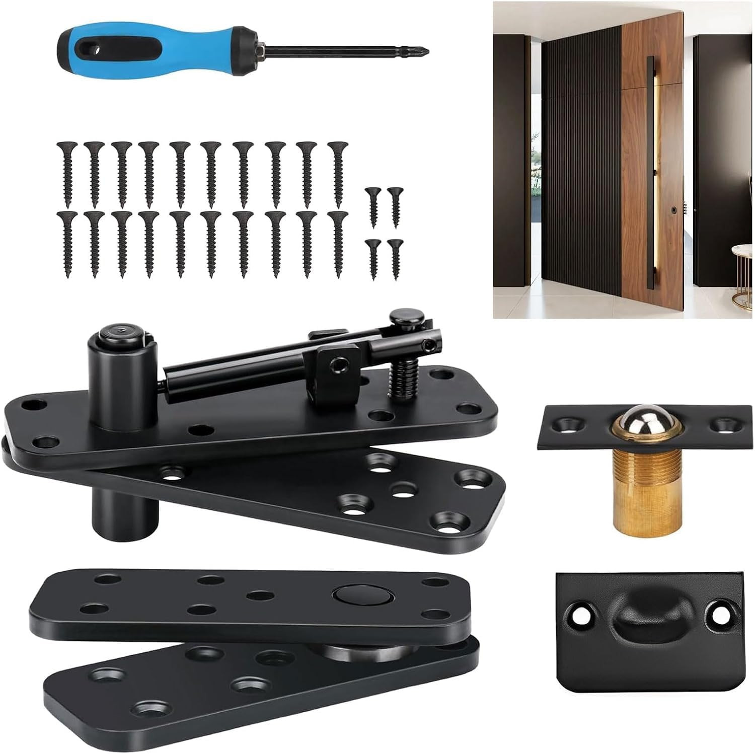 Hidden Door Hinge, 570LBS Load-Bearing Thickened Solid Alloy Steel - 360° Rotati