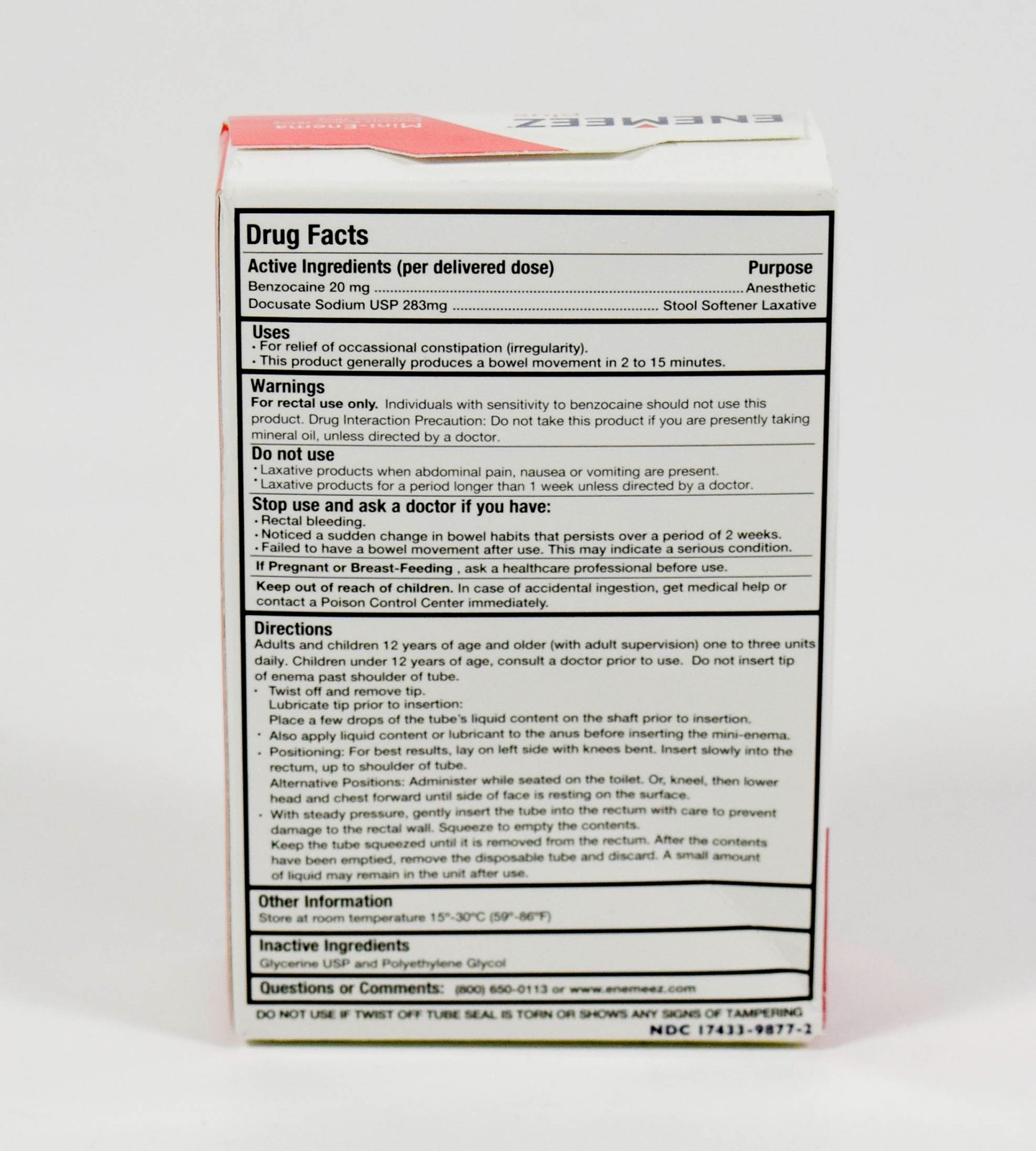 2 boxes ENEMEEZ PLUS 2ct Mini-Enema constipation relief DocuSol NIB 12/2027