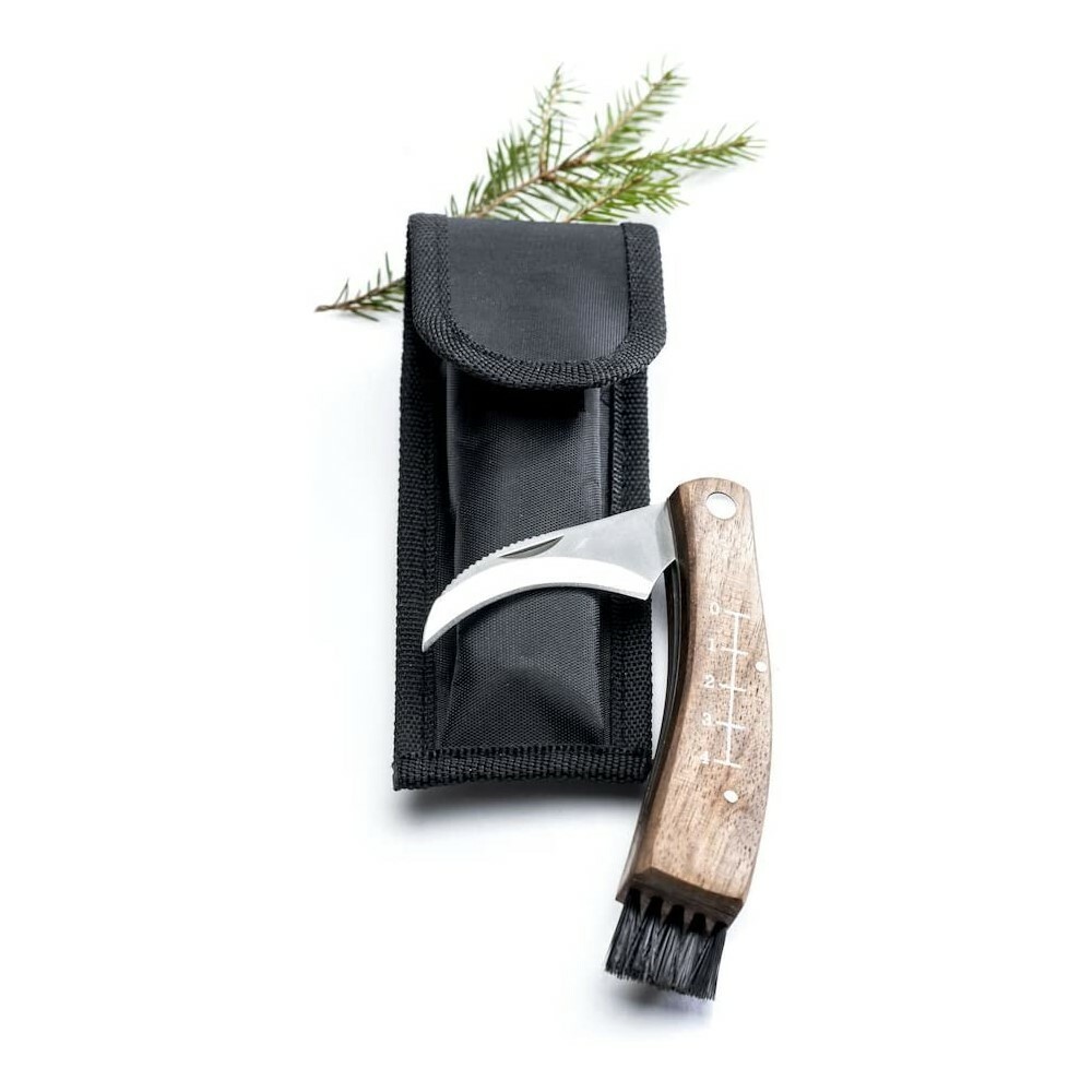 Sagaform Forest Mushroom / Truffle Knife with Walnut Handle & Canvas Case