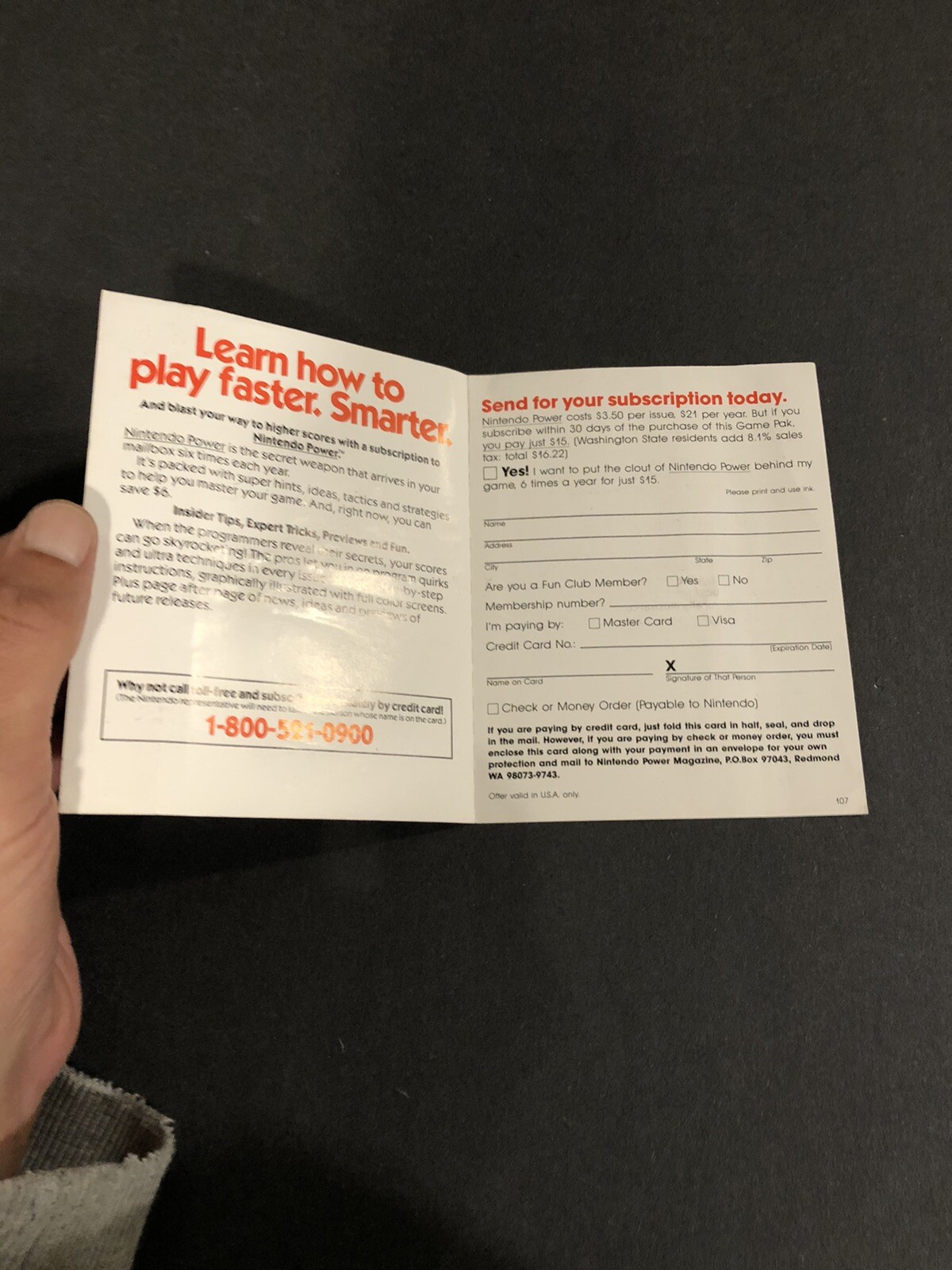 nintendo power NES insert pmg-us
