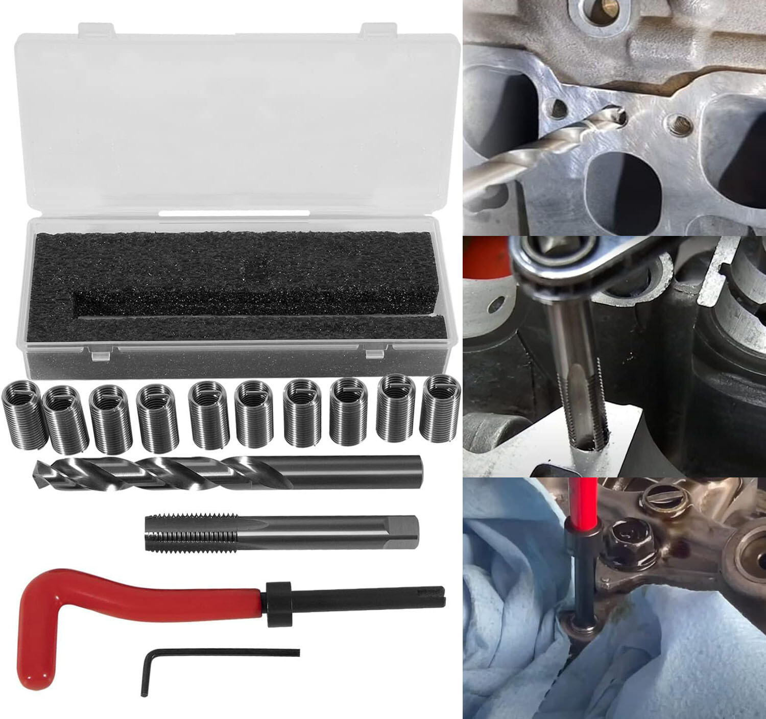 1420 M11.5mmx1.5 Engine Cylinder Head Bolts Thread Repair Kit For Honda Toyota
