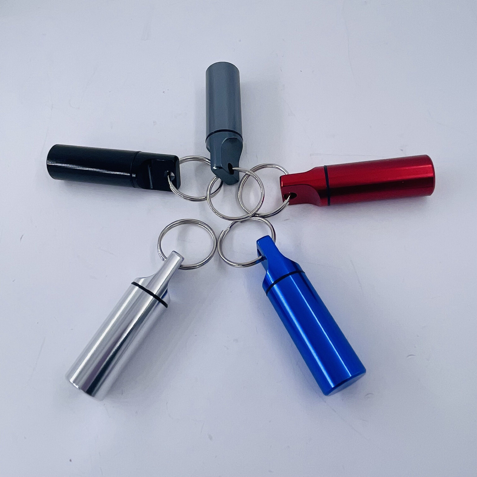 5pcs Waterproof Mini Pill Box Case Holder Container Metal Capsule Tool Keychain