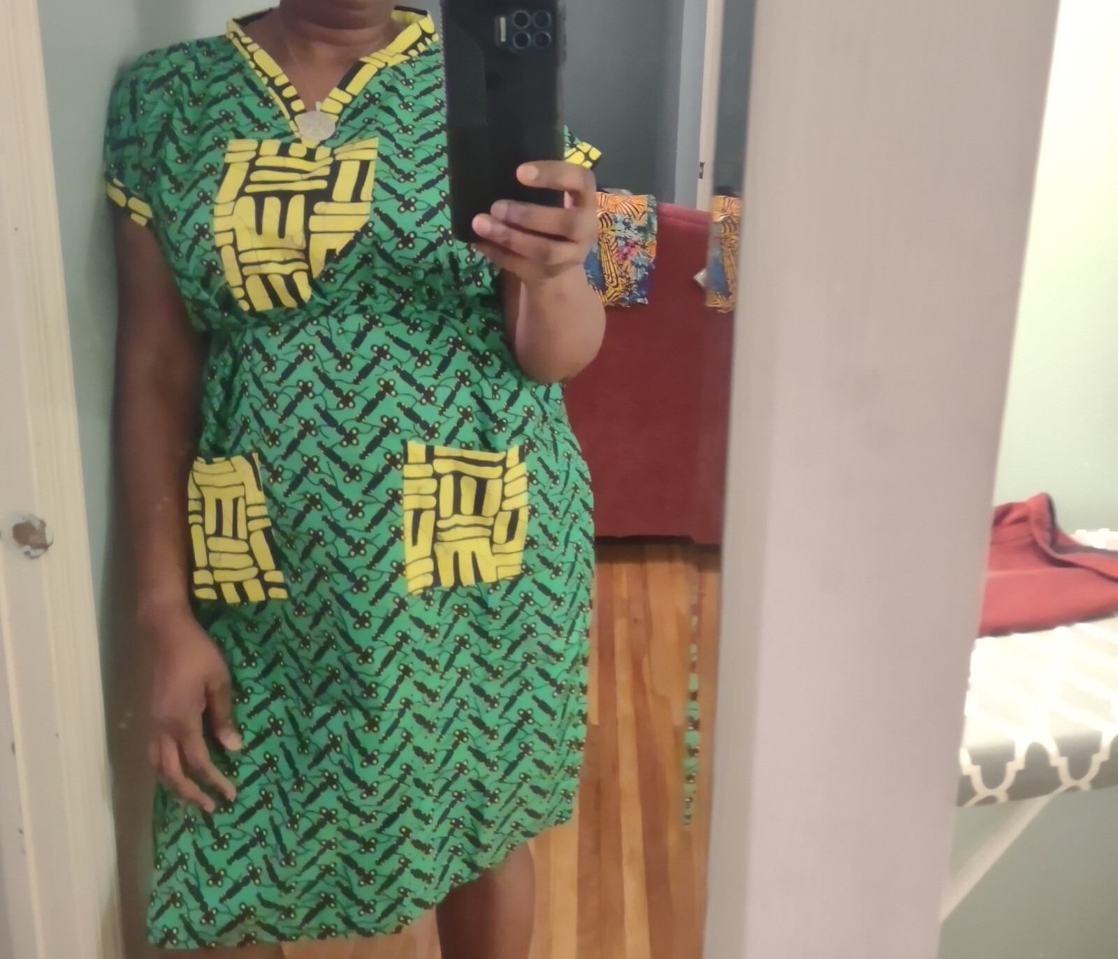 African Ankara Dress M-L (8-12) With Gift free shipping
