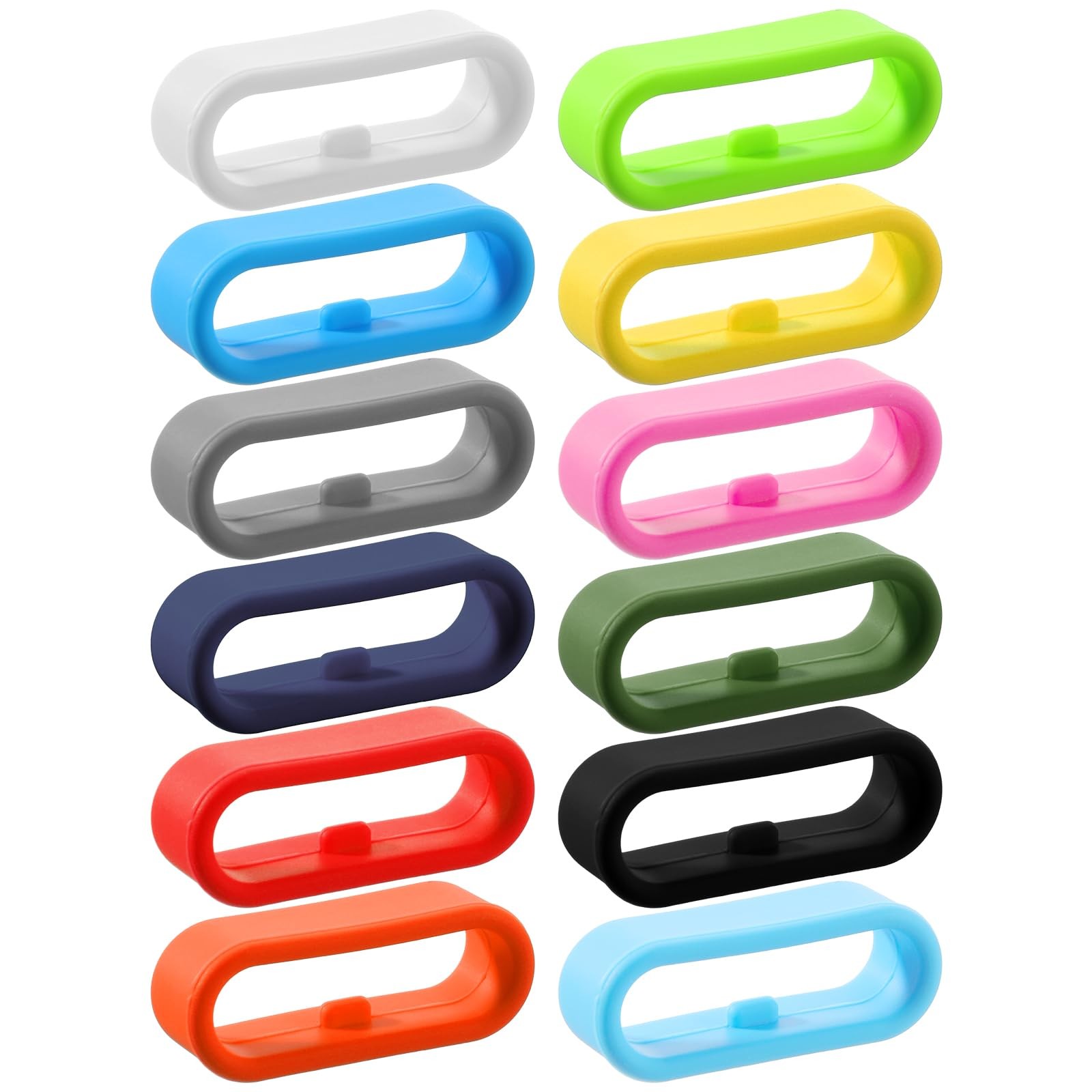 12 PCS Silicone Magic Band Locks Magic Band Clips Multicolor Watch Band Keepe...