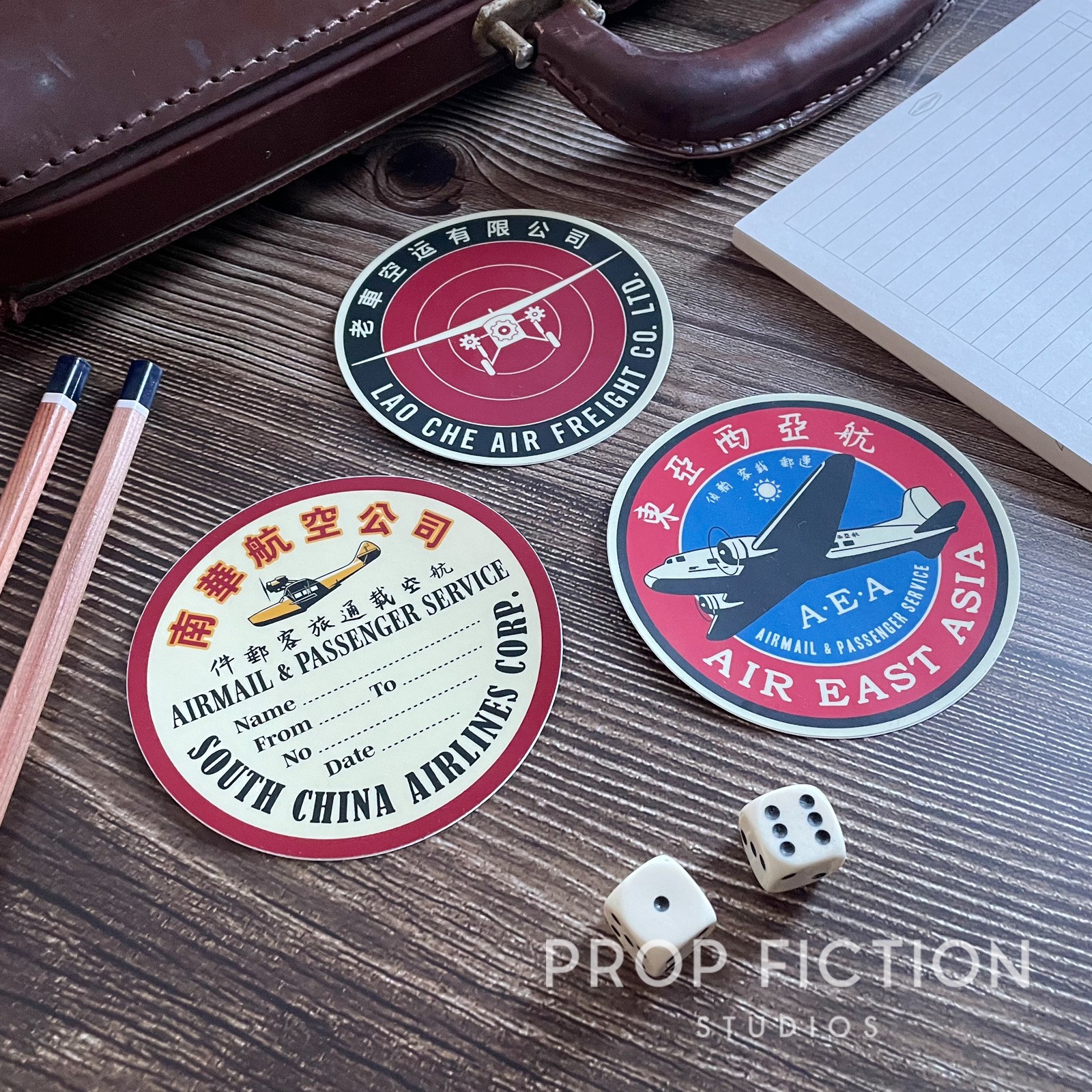 Indiana Jones - Prop 1930s Travel Case Stickers / Vintage Airline Luggage Decals