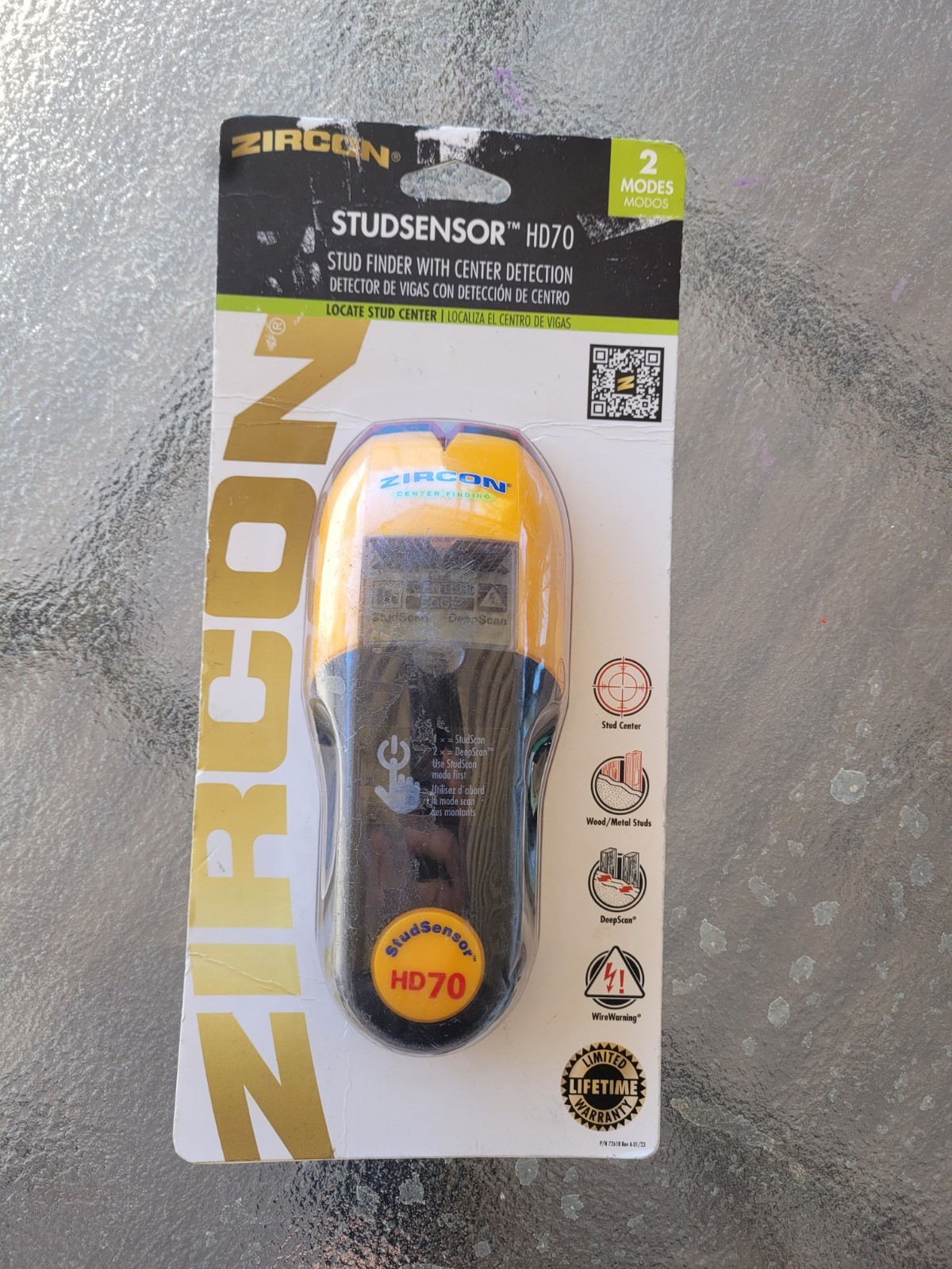 Zircon StudSensor HD70 Stud Finder w/ Wire Warning Detection **New In Open Box**