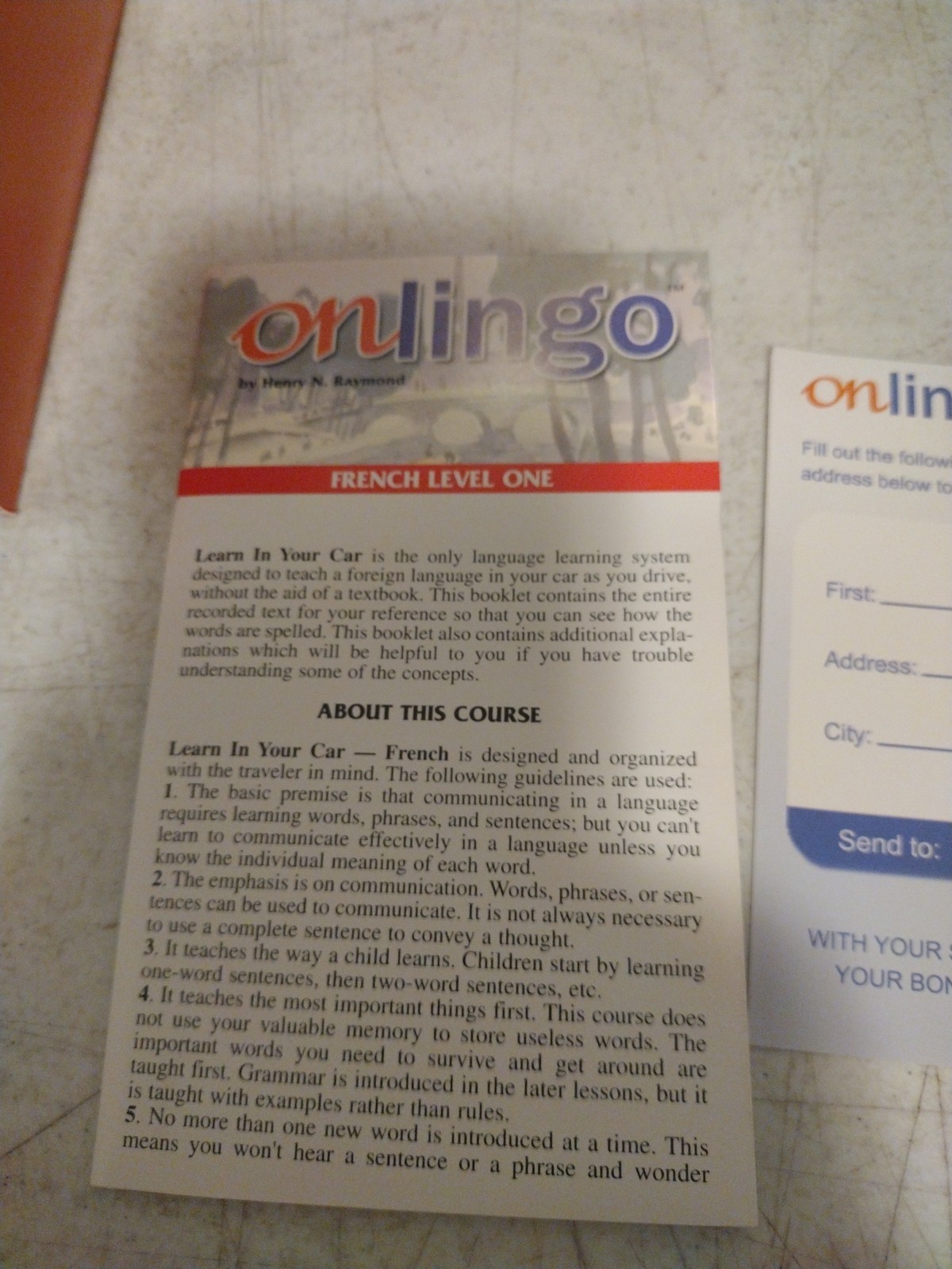 Onlingo Learn FRENCH Language Level 1 CD 3 Disc Set.