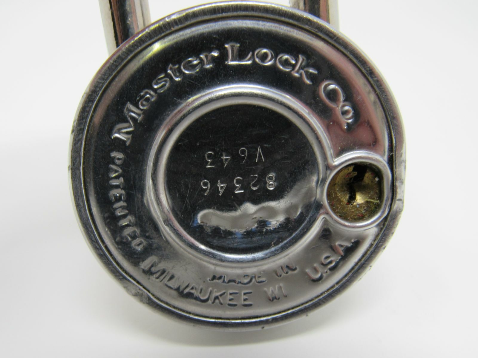 Master Lock Co Combination Pad Lock Back Key Hole 82346 V56