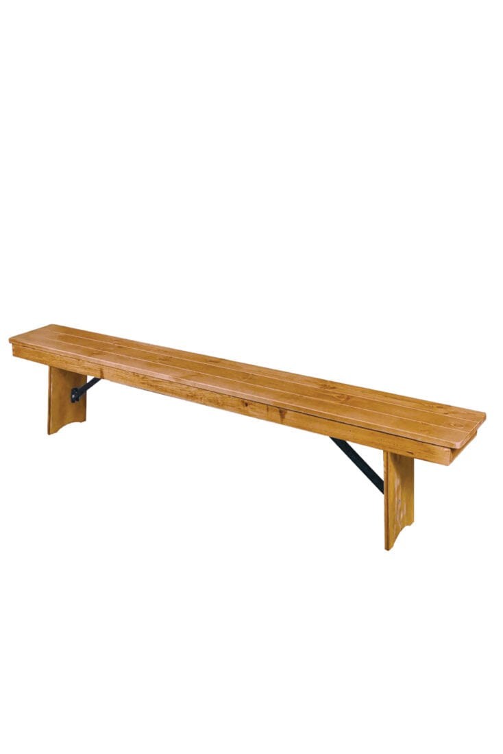 Chestnut 8 Foot (96" x 12") Rectangle Farmhouse Table Bench by Chivari