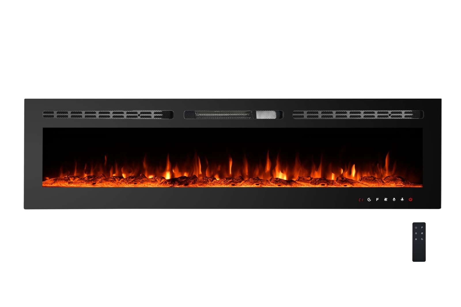 72 ′′ Built-in Electric Fireplace Wall Mount Recessed Heater w/12 Flame Effects