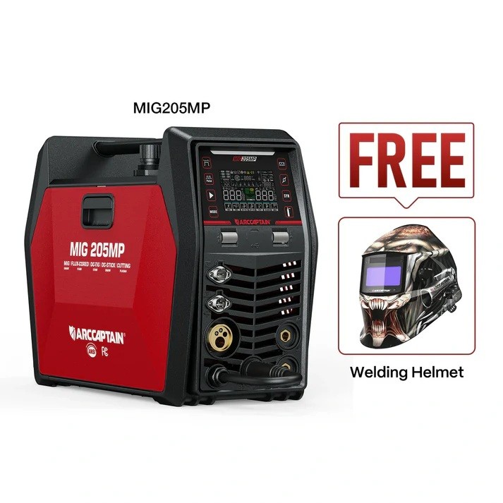 ARCCAPTAIN MIG205MP 9-in-1 iControl APP Welder Plasma Cutter With Welding Helmet