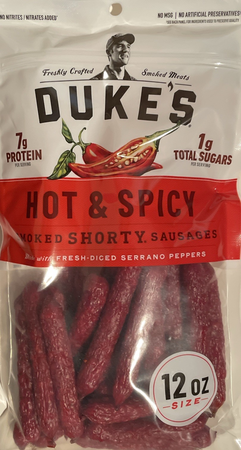 Duke's Hot And Spicy Smoked Shorty Sausage 12 Oz Gluten Free BB 3/14/26