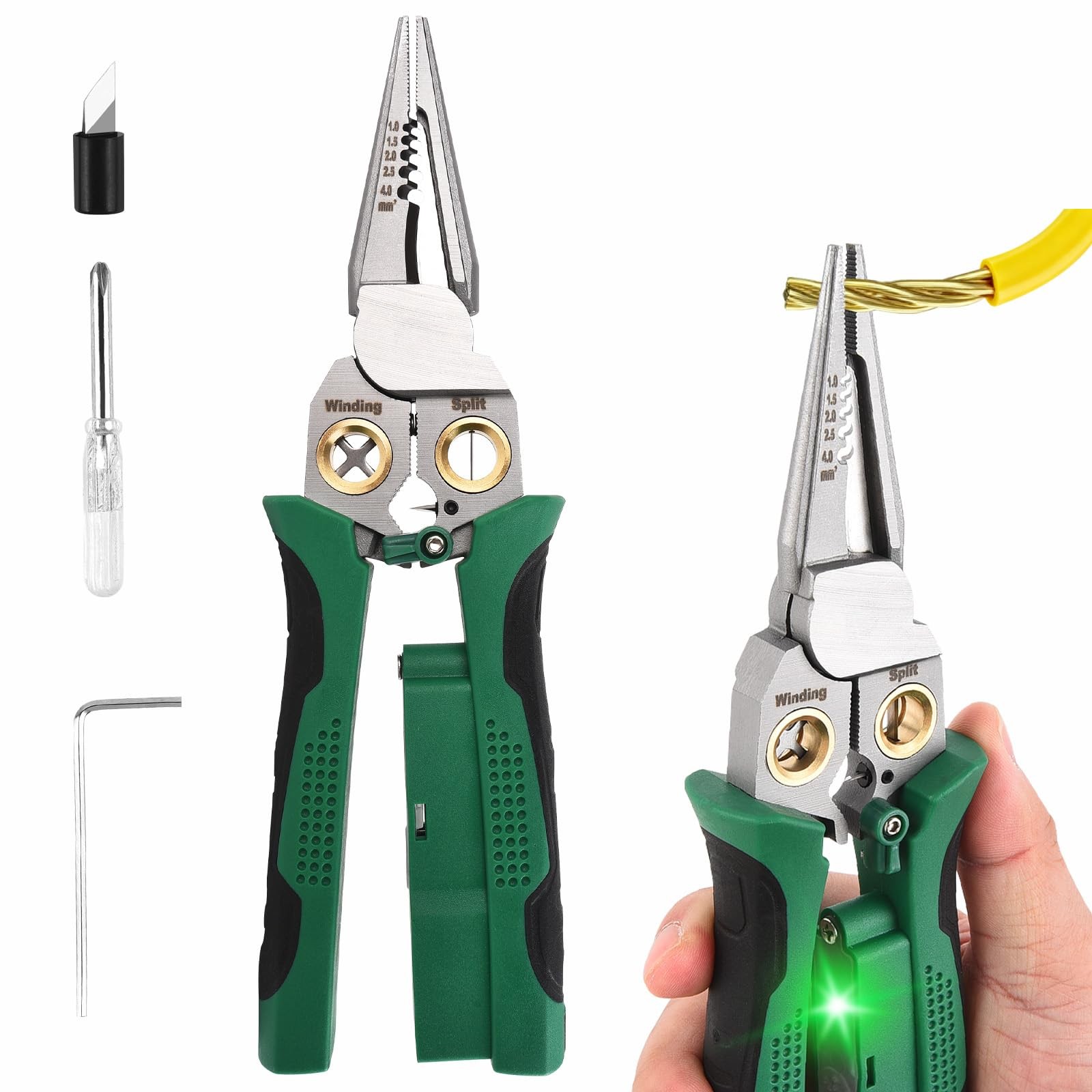 8 in 1 Wire Stripper, Multifunctional Wire Stripping Pliers with Voltage Test...