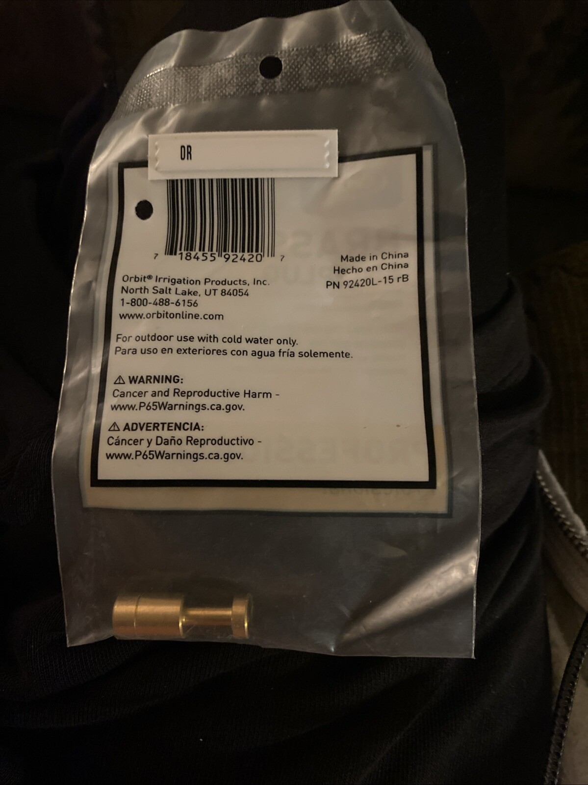 ORBIT 3/8 inch Brass Slip-Lok End Plug, Model # 92420L