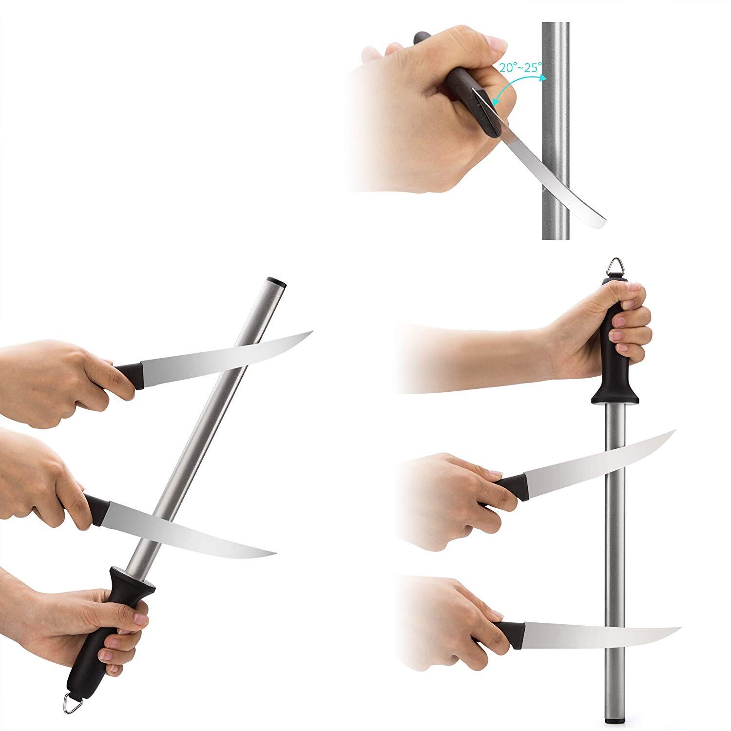 12 Inch Knife Sharpener Steel Sharpening Rod Kitchen Knives Sharpening Tool