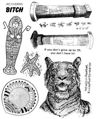 Unmounted Rubber Stamp Plate, Unmounted/Uncut Pink Rubber Stamps