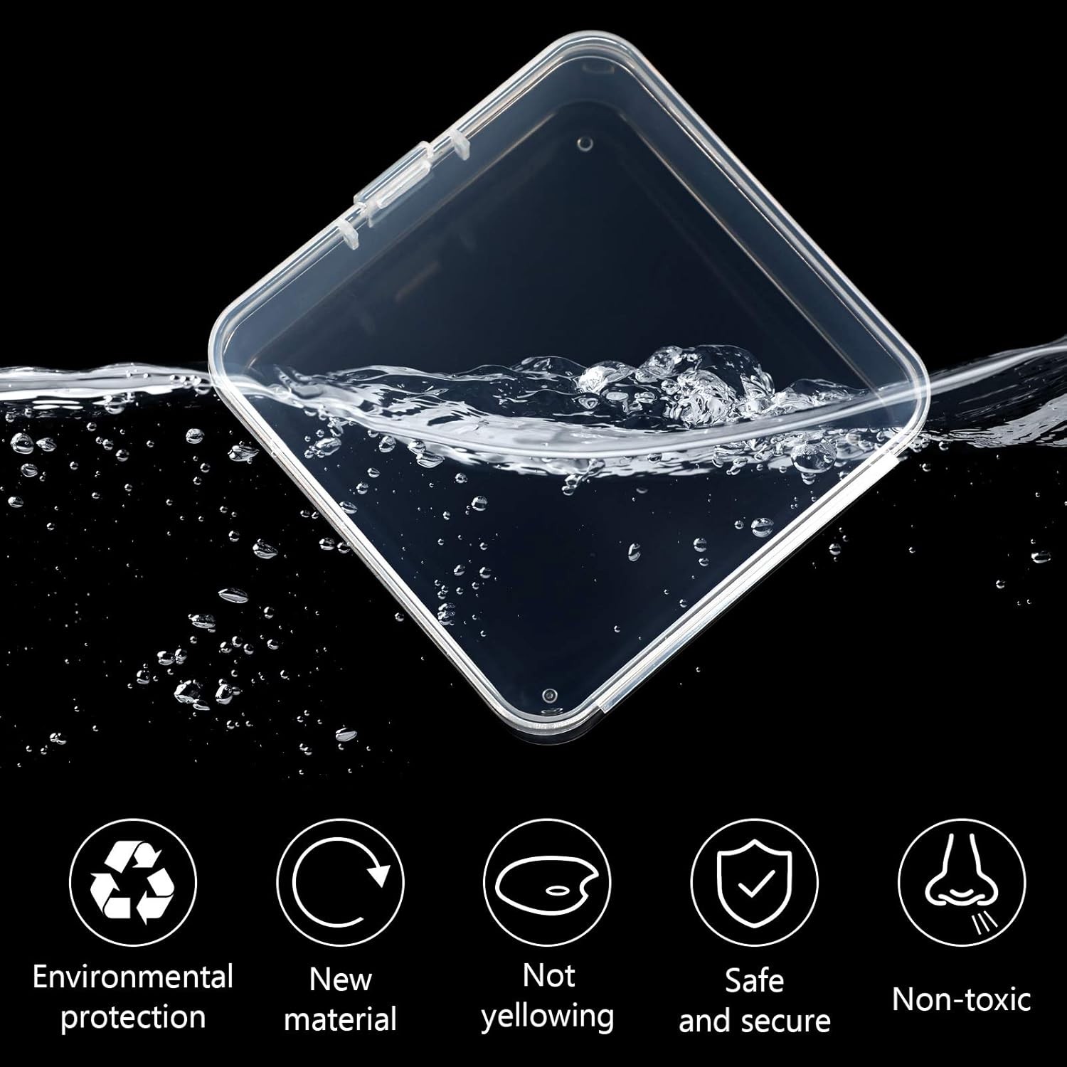 6 Pieces Mini Plastic Clear Beads Storage Containers Box for Collecting Small...