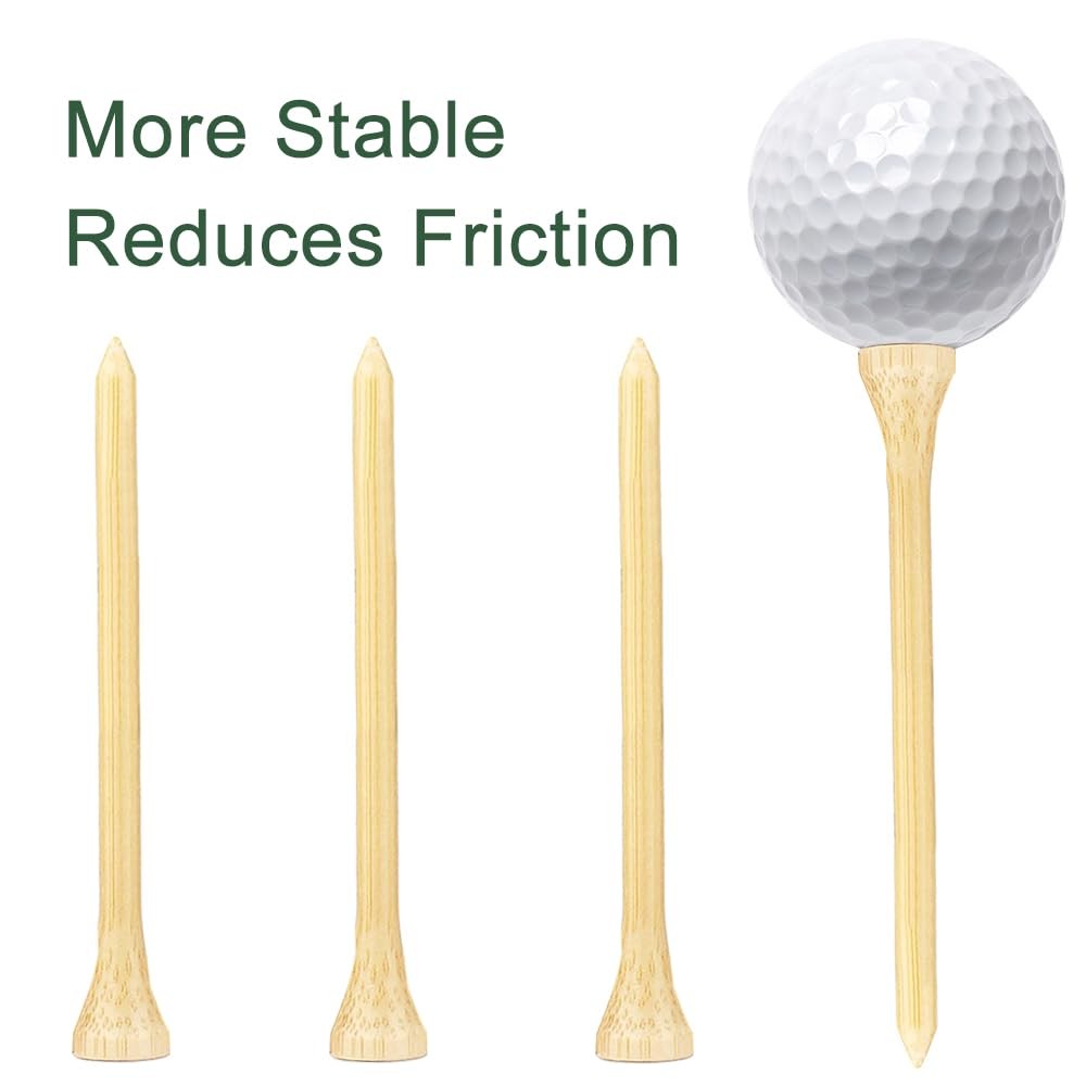 110 Pcs Bamboo Golf Tees 3 1/4 Inch Biodegradable LongTall Stable Ideal Beginner