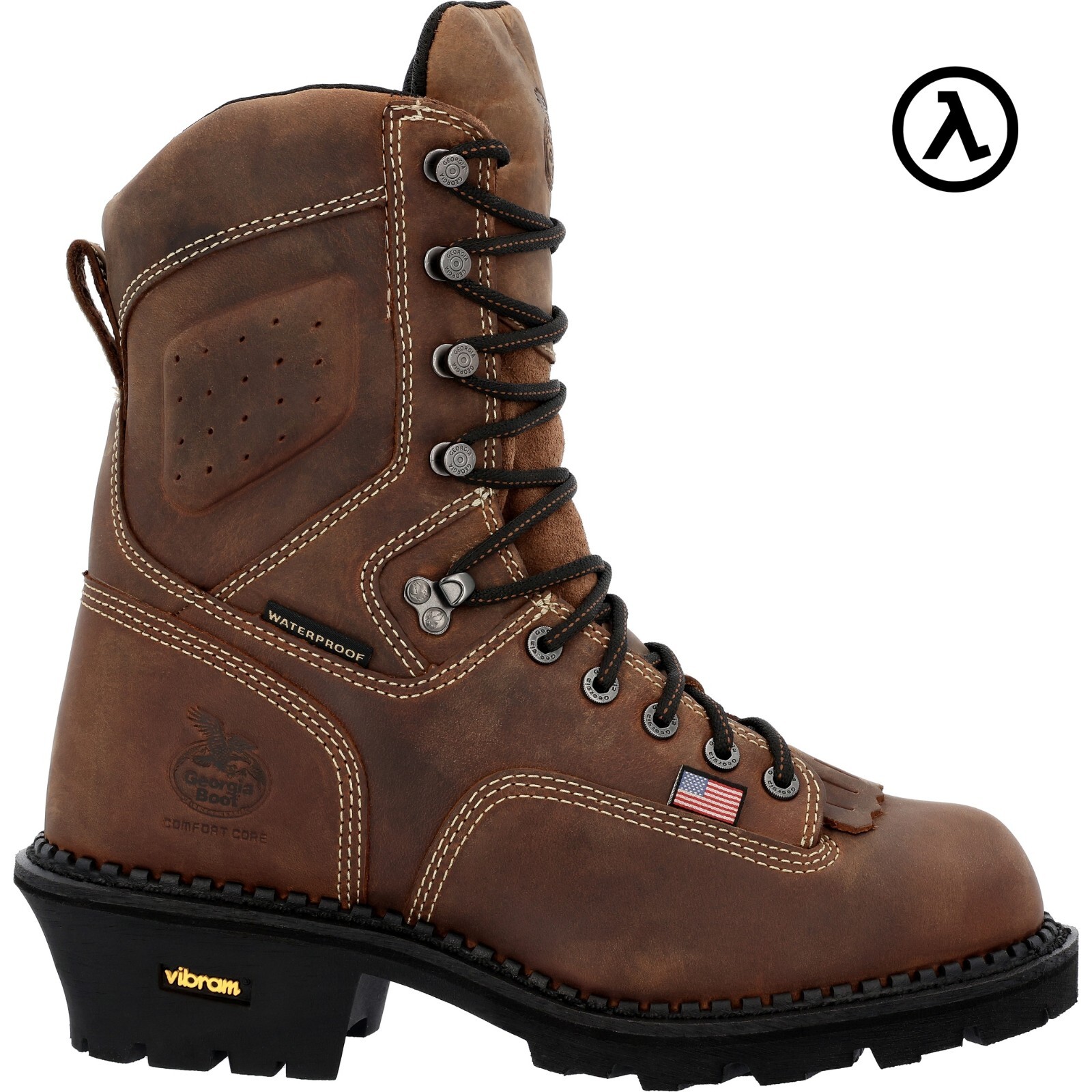 GEORGIA MEN'S USA SCALLOPED HEEL WATERPROOF LOGGER BOOTS GB00539 - SALE