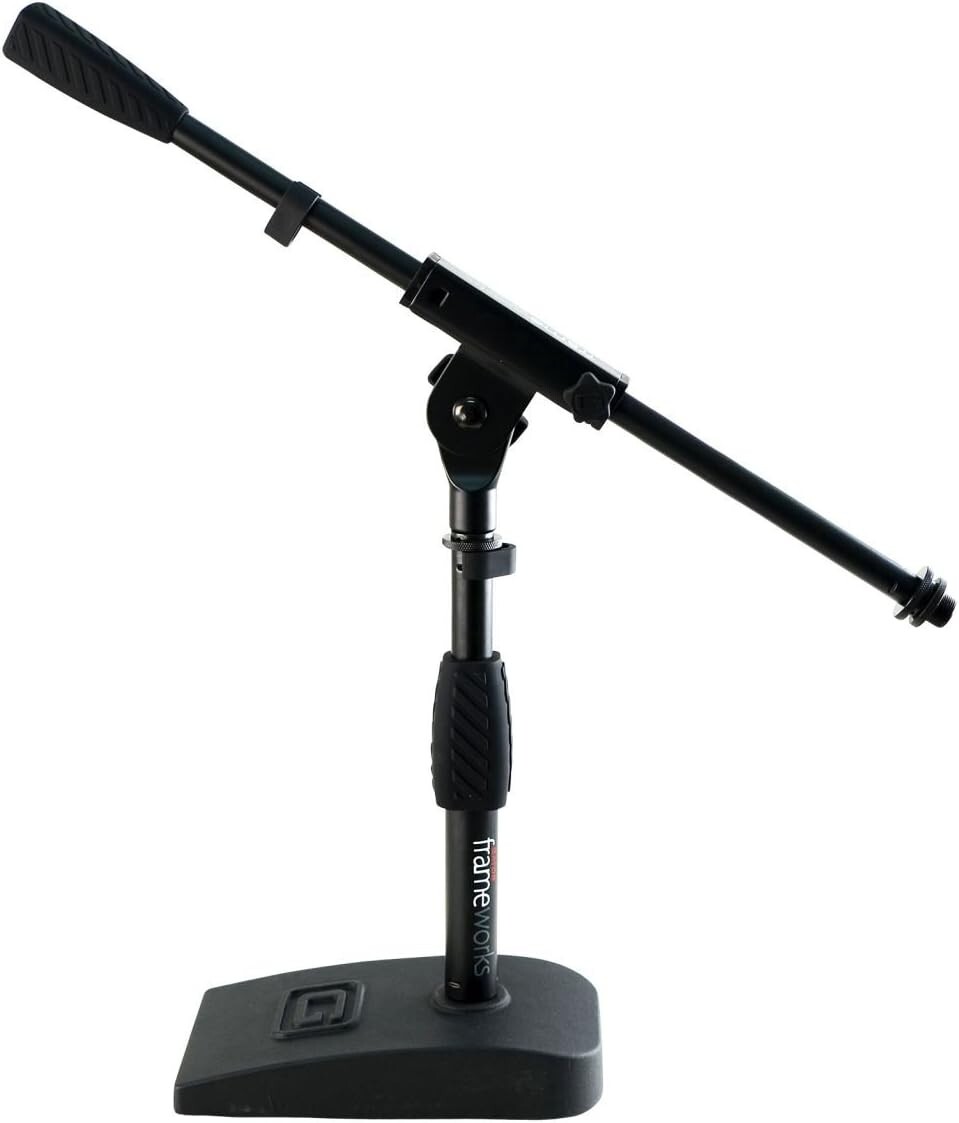 Gator Frameworks Short Weighted Base Microphone Stand w Soft Grip Twist Clutch
